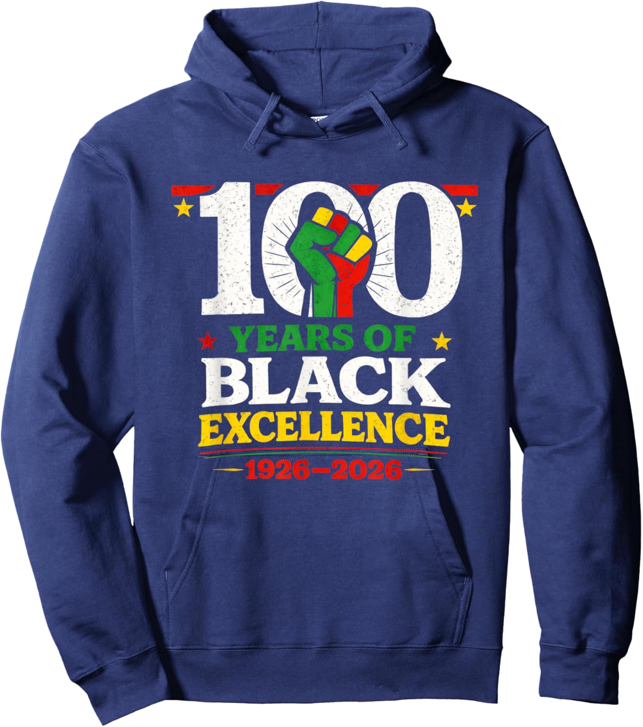100 Years of Black Excellence Centennial Black History Month Hoodie - Hoodie | Navy