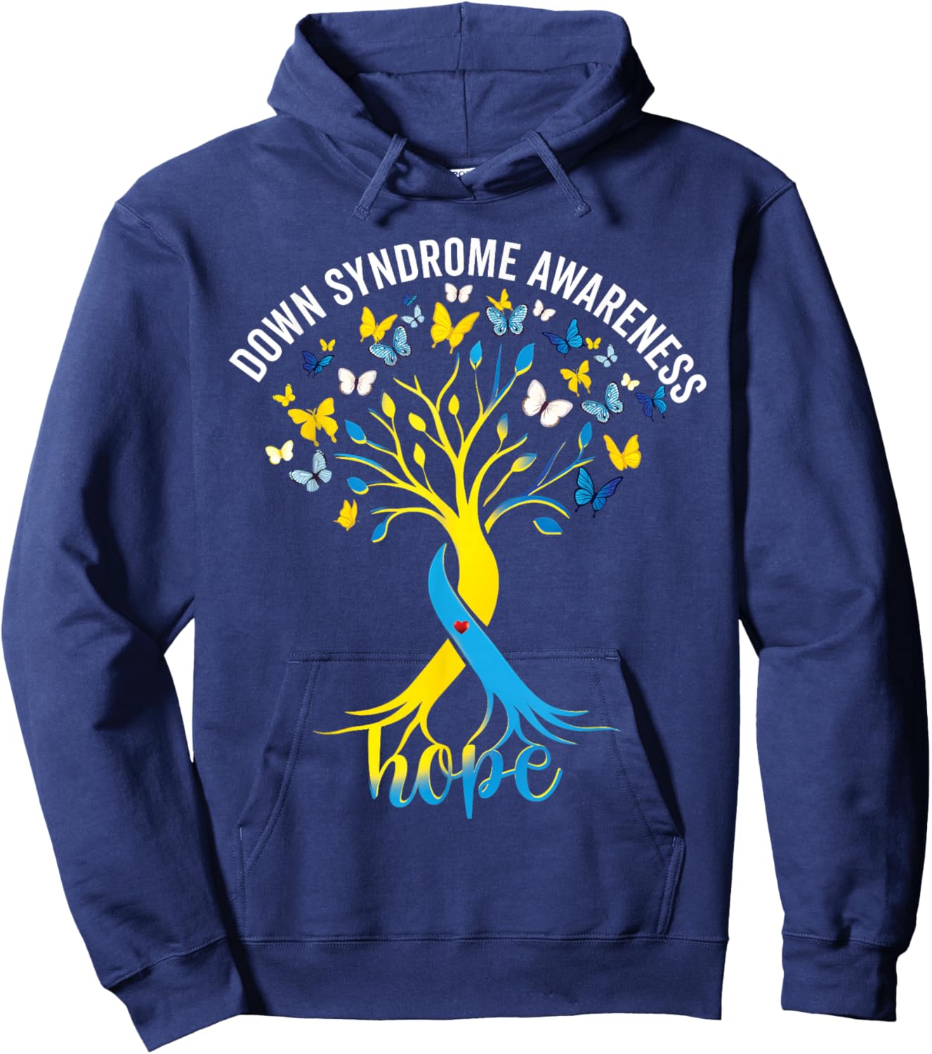 Down Syndrome Awareness Ribbon Tree Hope T21 Men Women Kids Hoodie - Hoodie | Navy