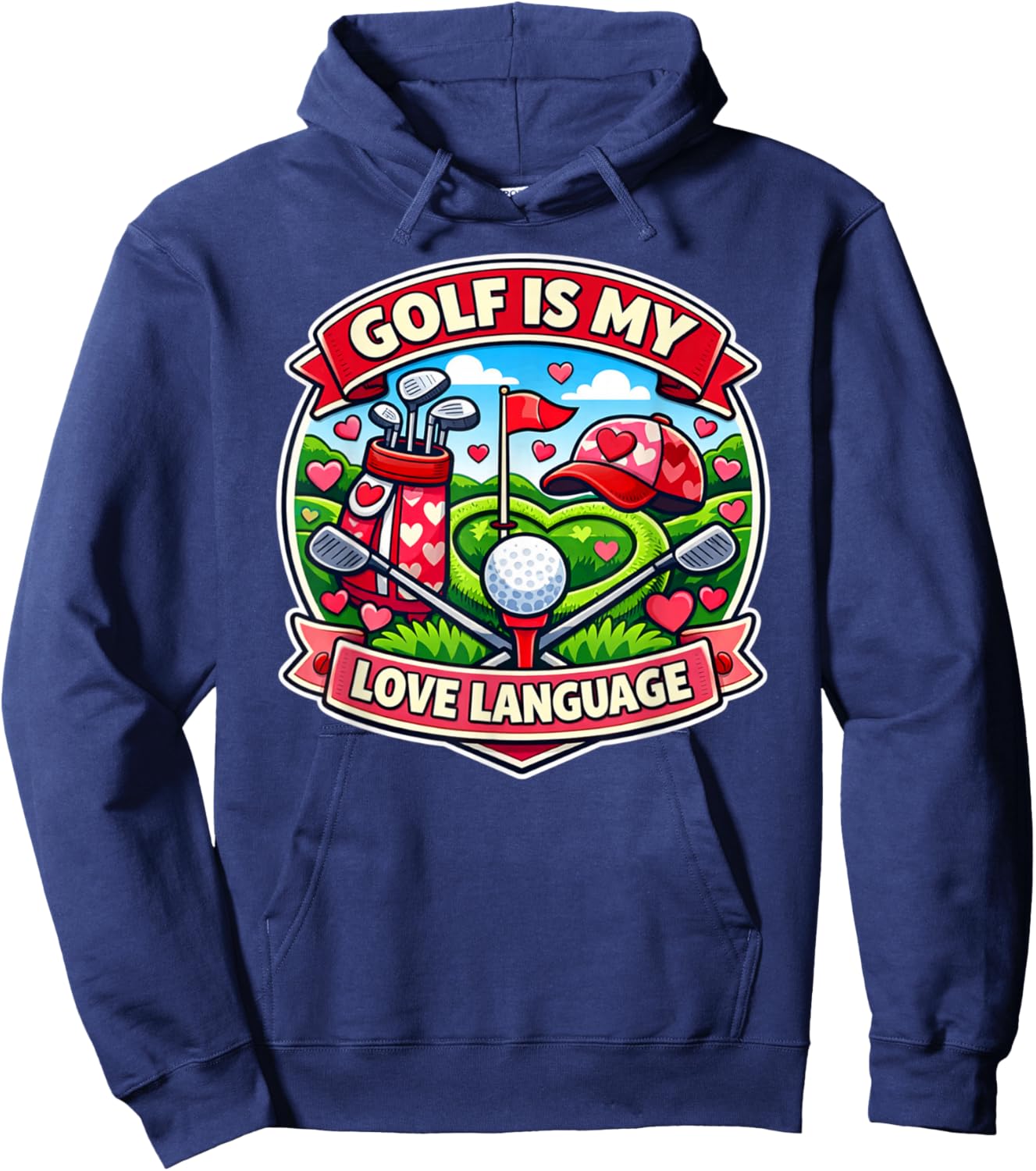 Golf is My Love Language Valentine Hoodie - Hoodie | Navy