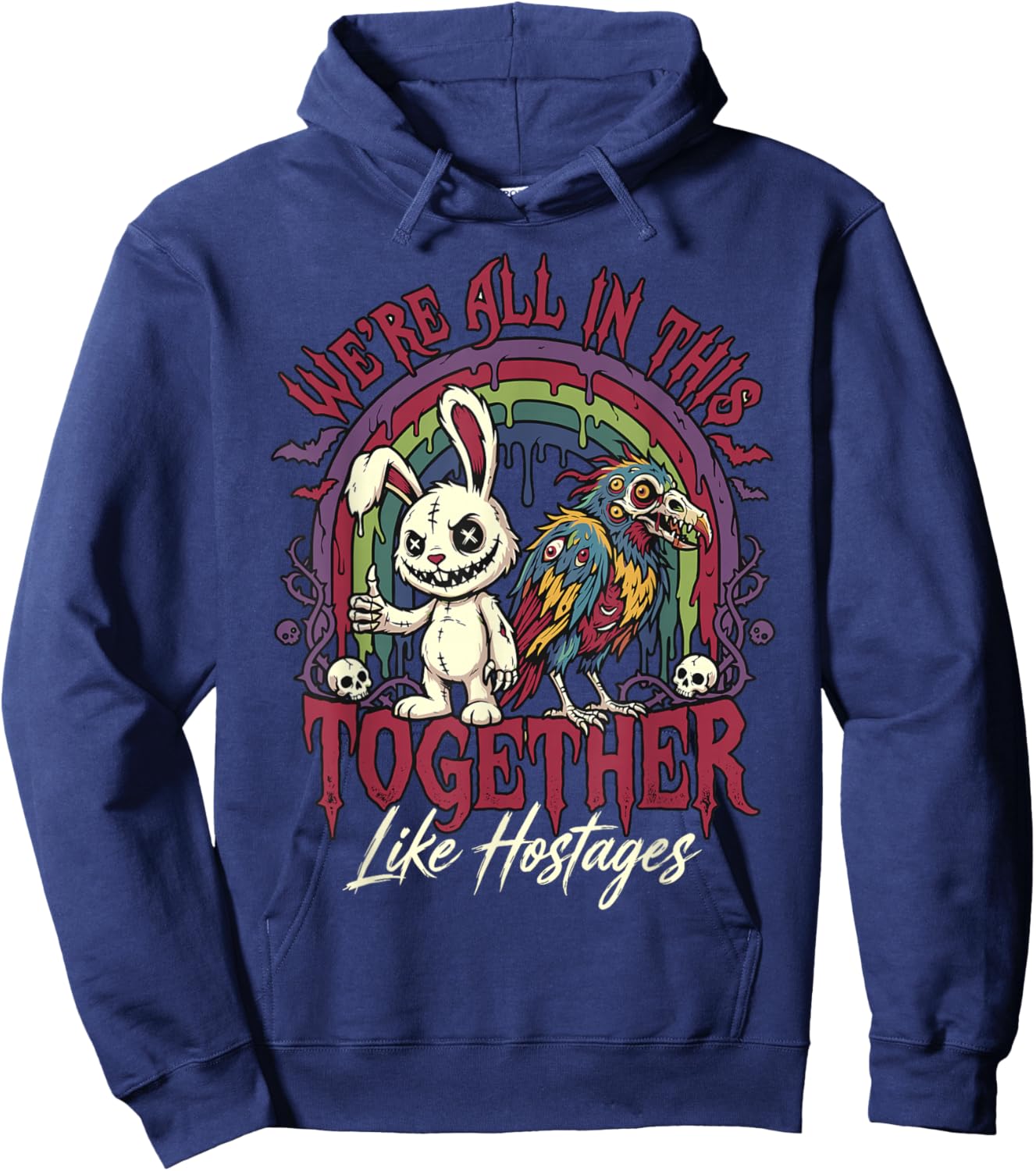 We're All in This Together Like Hostages Goth Hoodie - Hoodie | Navy