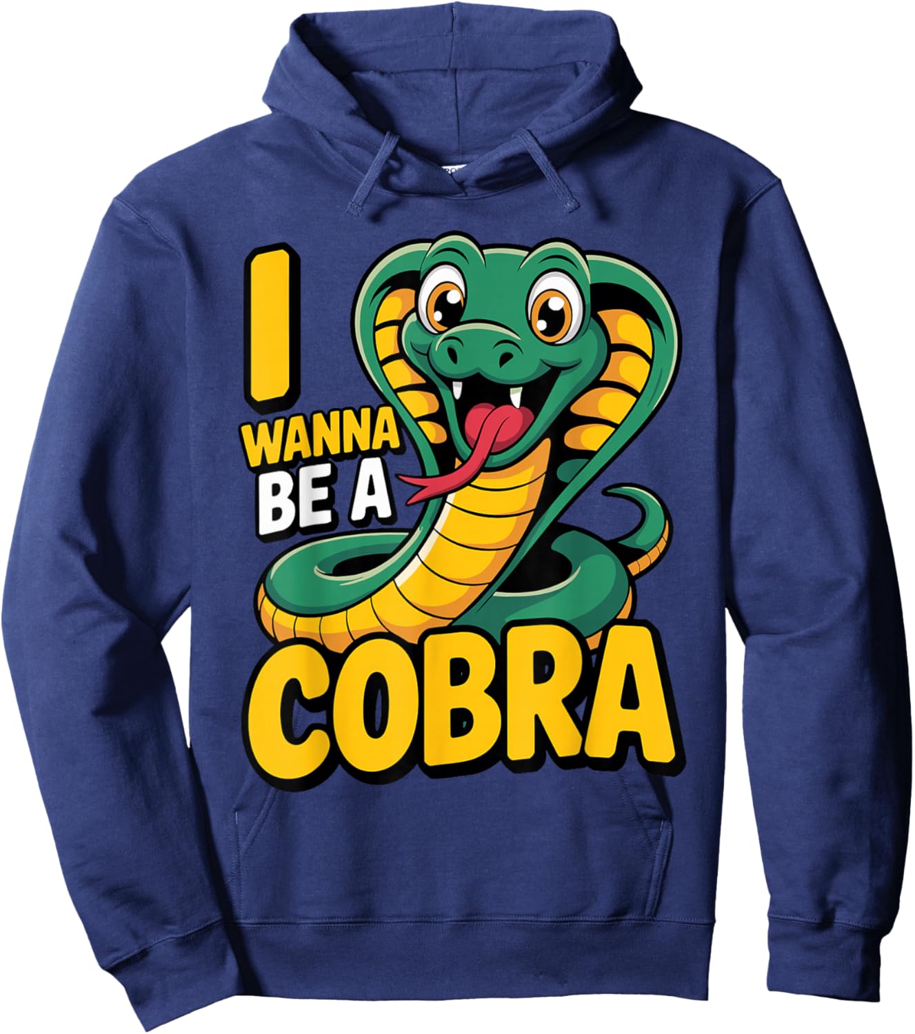 Bold King Scale Vintage Venom Fun Curled Super Retro Cobra Hoodie - Hoodie | Navy