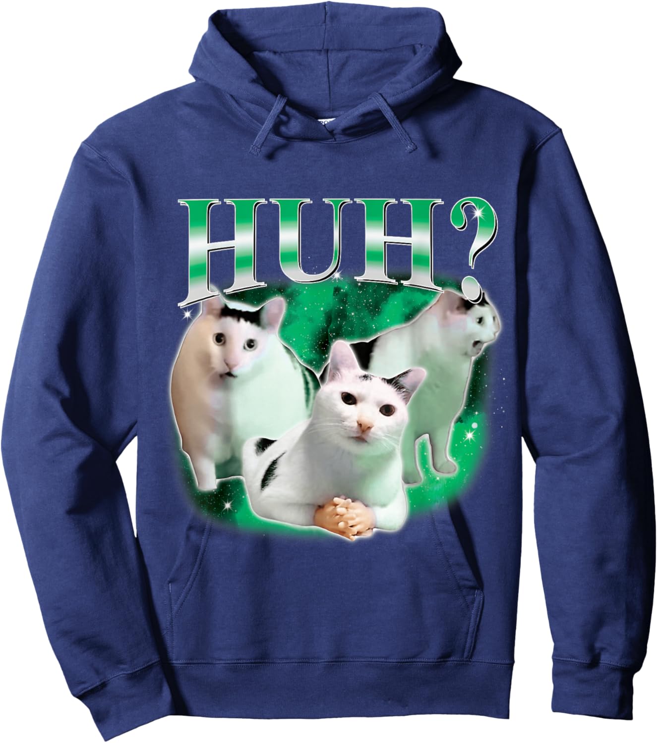 Huh Funny Dank Cat Stupid Oddly Specific Cat Meme Bootleg Hoodie - Hoodie | Navy