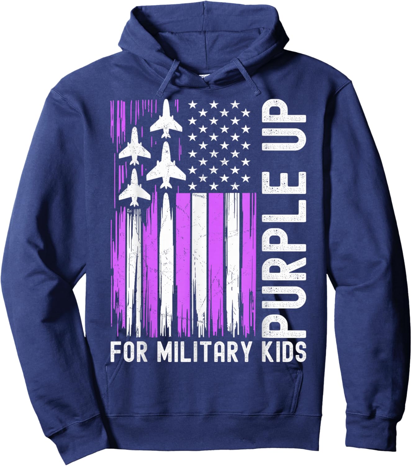 Purple Up for Military Kids Military Child Month Hoodie - Hoodie | Navy