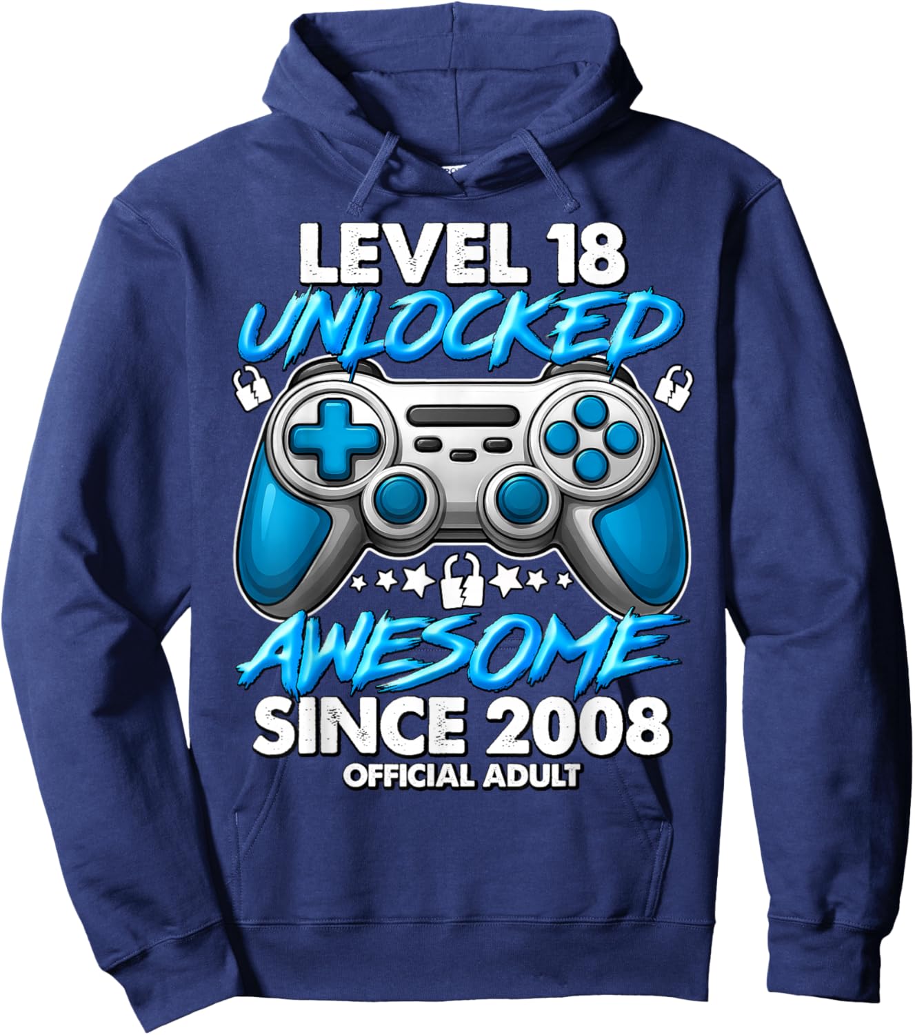 Official Adult Level 18 Unlocked Boys 18th Birthday Boy Hoodie - Hoodie | Navy