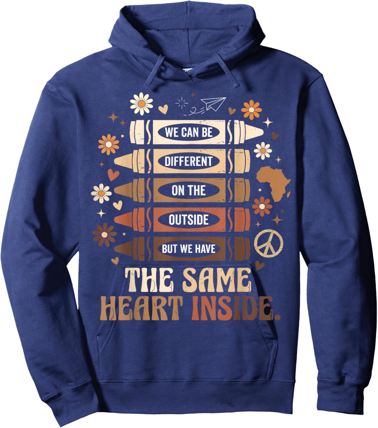 Black History Month We Have Same Heart Inside Teacher Kids Hoodie - Hoodie | Navy