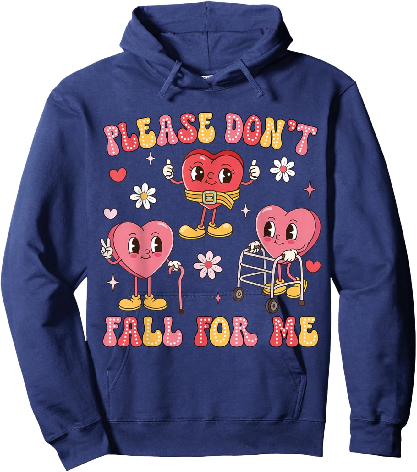 Don't Fall for Me Physical Therapy Valentine's Day Therapist Hoodie - Hoodie | Navy