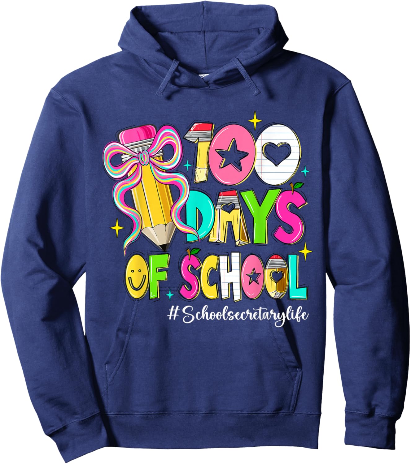 Bow Pencil Cute Hoodie - Hoodie | Navy