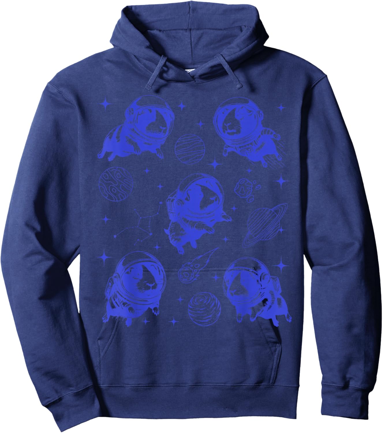 Vintage Guinea Pig Astronaut Space Planet Pet Animal Lover Hoodie - Hoodie | Navy