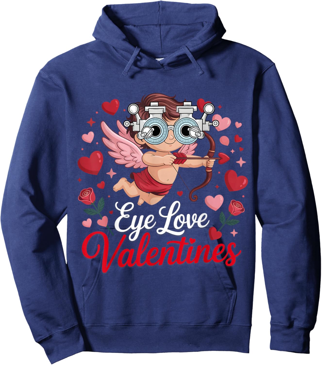 Eye Love Valentines Optometry Shirt Optician Eye Doctor Hoodie - Hoodie | Navy