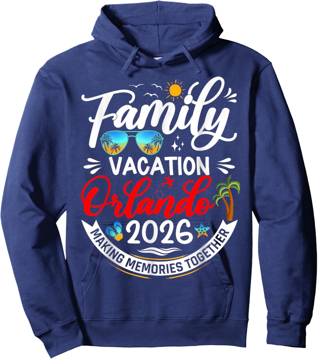 Family Vacation Orlando 2026 Beach Summer Vacation 2026 Hoodie - Hoodie | Navy
