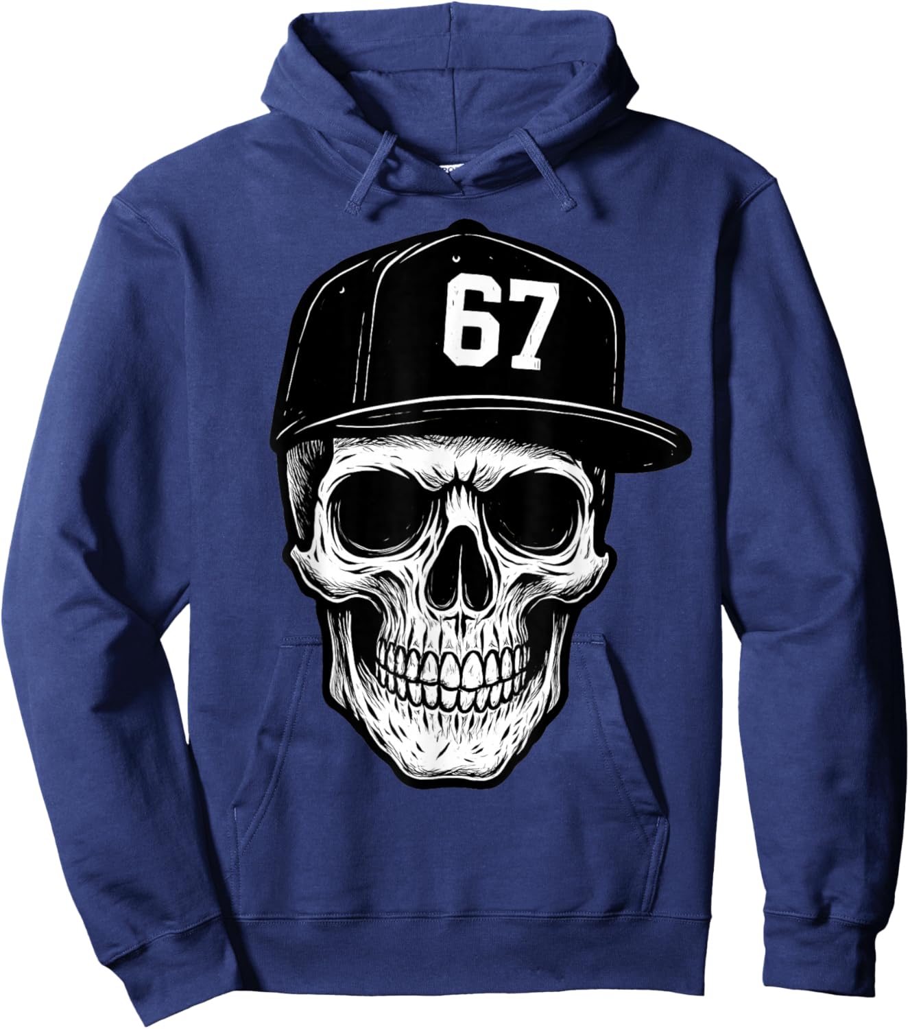 67 Skull Halloween Brainrot Meme Six Seven Kids Skeleton Hoodie - Hoodie | Navy