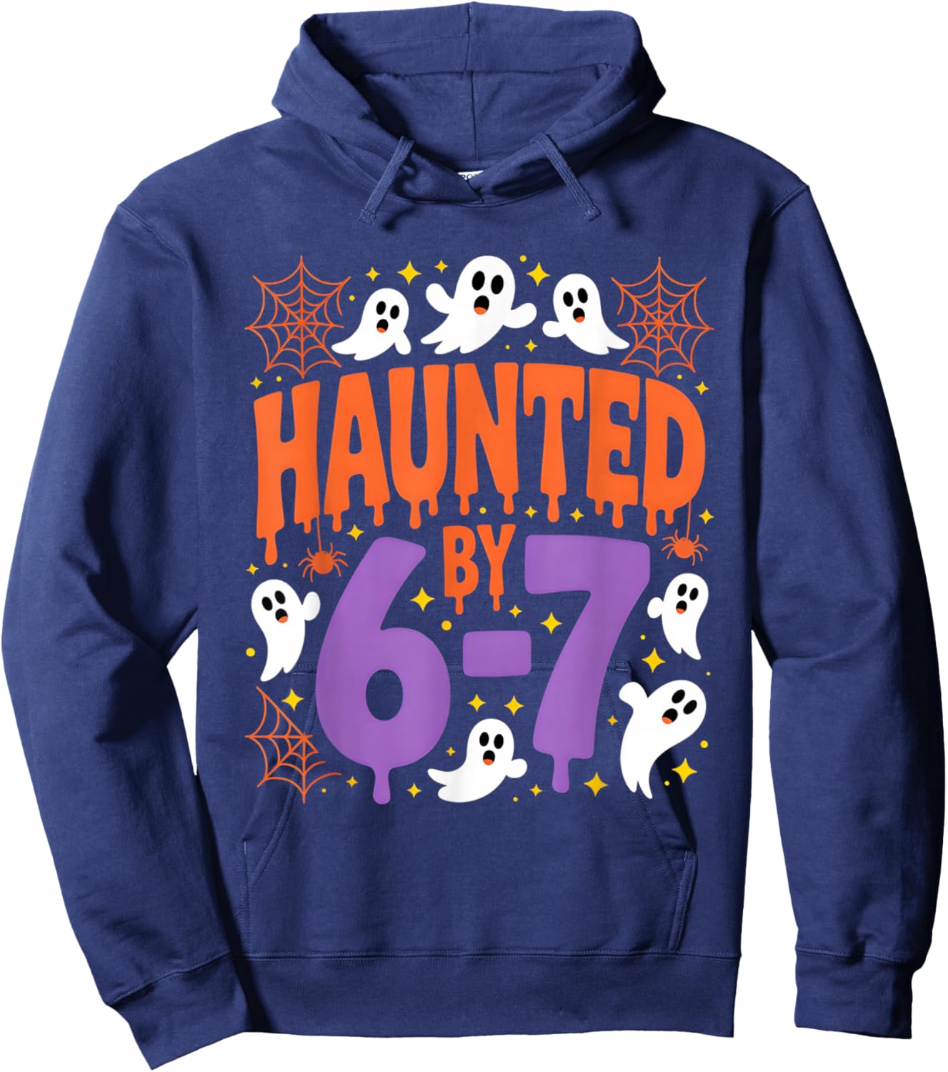 Haunted by 67 Ghosts and Spiders Six Seven Gen Halloween Hoodie - Hoodie | Navy