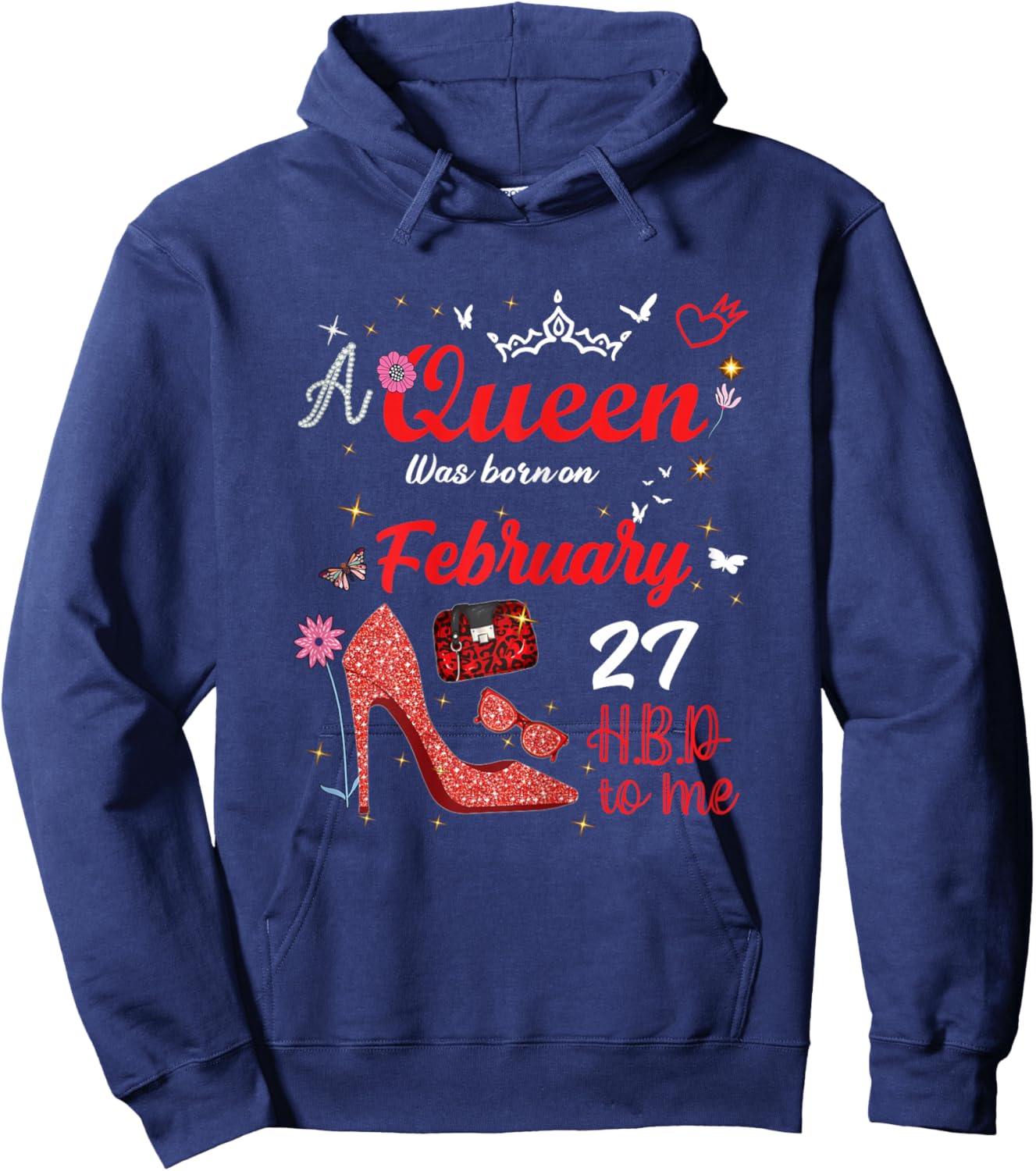 February 27 Birthday This Queen was Born on February 27th Hoodie - Hoodie | Navy