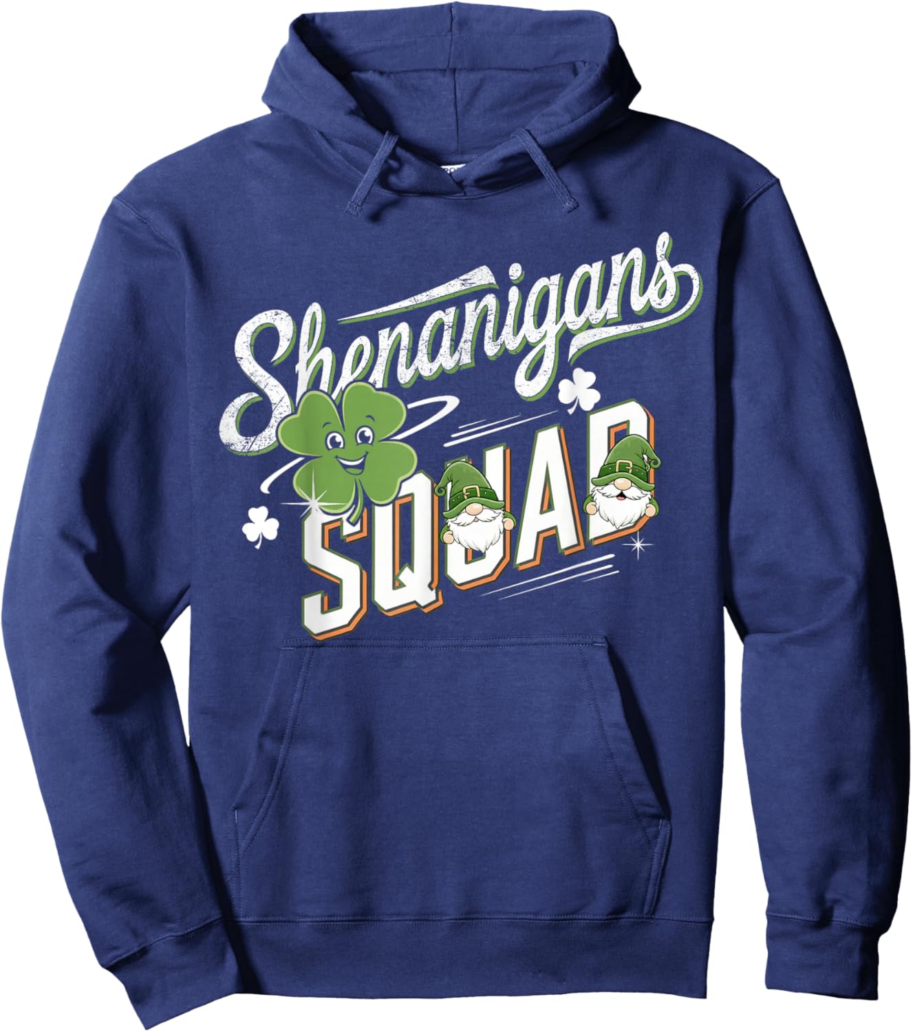 Shenanigans Squad Cute Gnome Irish Shamrock St Patrick’s Day Hoodie - Hoodie | Navy