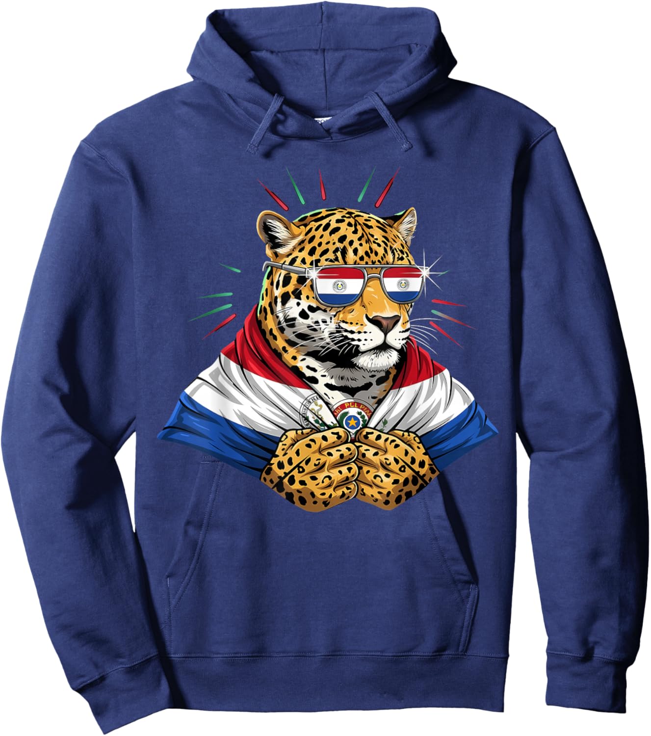 Paraguay Roots Leopard Paraguayan Flag Hoodie - Hoodie | Navy