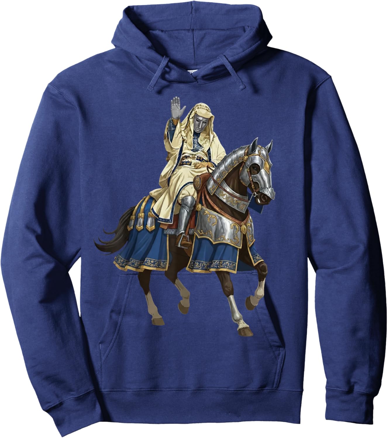 Silver Mask King Baldwin IV Golden Mask Medieval Art Hoodie - Hoodie | Navy