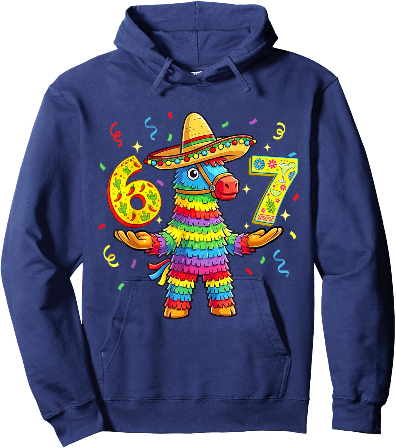 Funny Piñata 67 Meme Cinco De Mayo Fiesta Party Graphic Hoodie - Hoodie | Navy