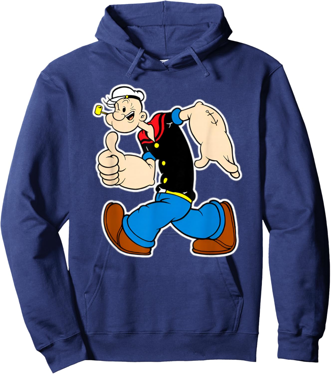 Vintage Pop Eye Cartoon Thumbs Up Hoodie - Hoodie | Navy