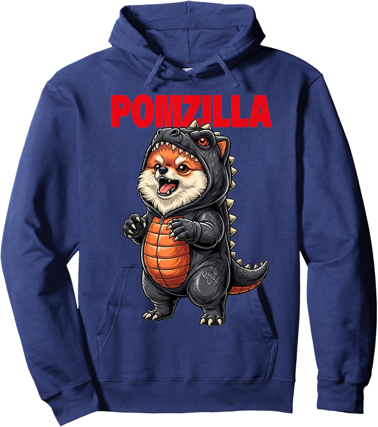 Cute Pomzilla Pomeranian Puppy Dog Moms Dog Dads Pet Lovers Hoodie - Hoodie | Navy