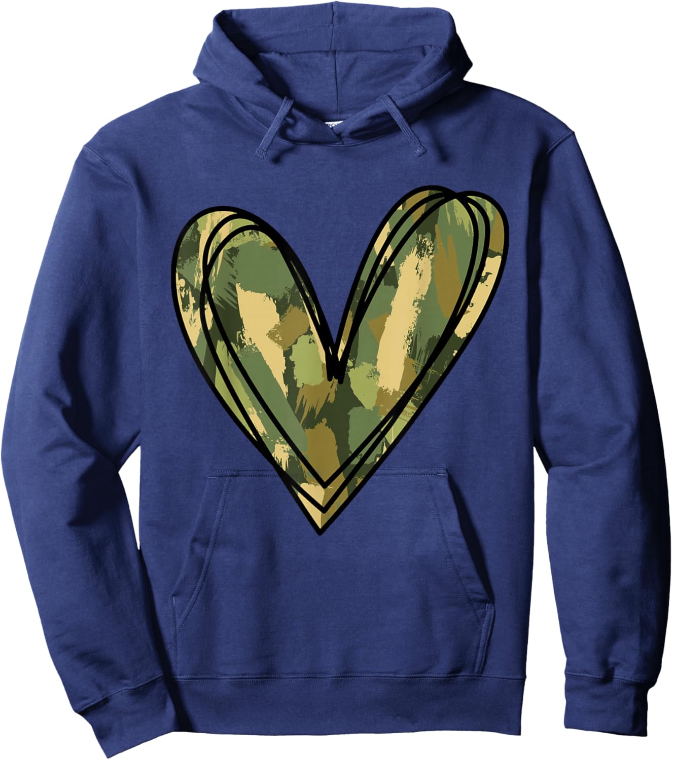 Camo Heart Love Funny Valentines Day Couple Men Women Kids Hoodie - Hoodie | Navy