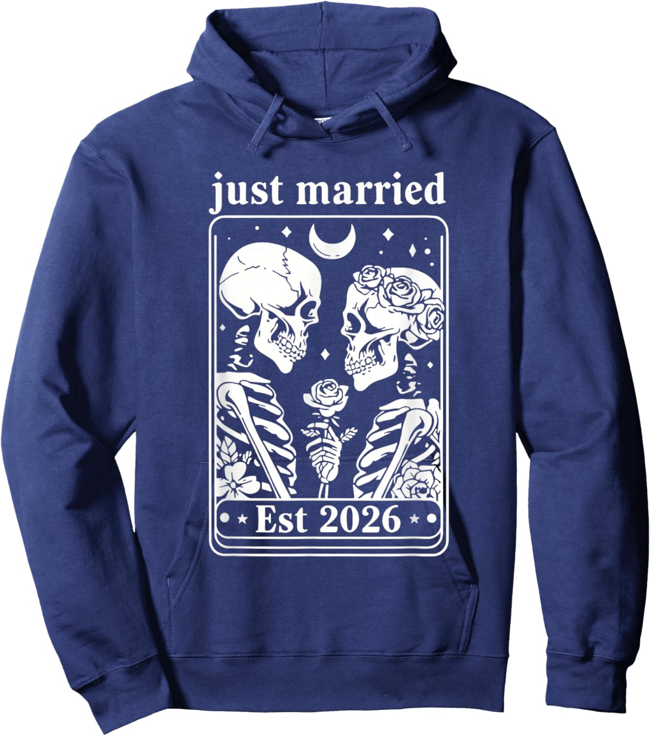 Skeleton Couple Bride and Groom Wedding Hoodie - Hoodie | Navy