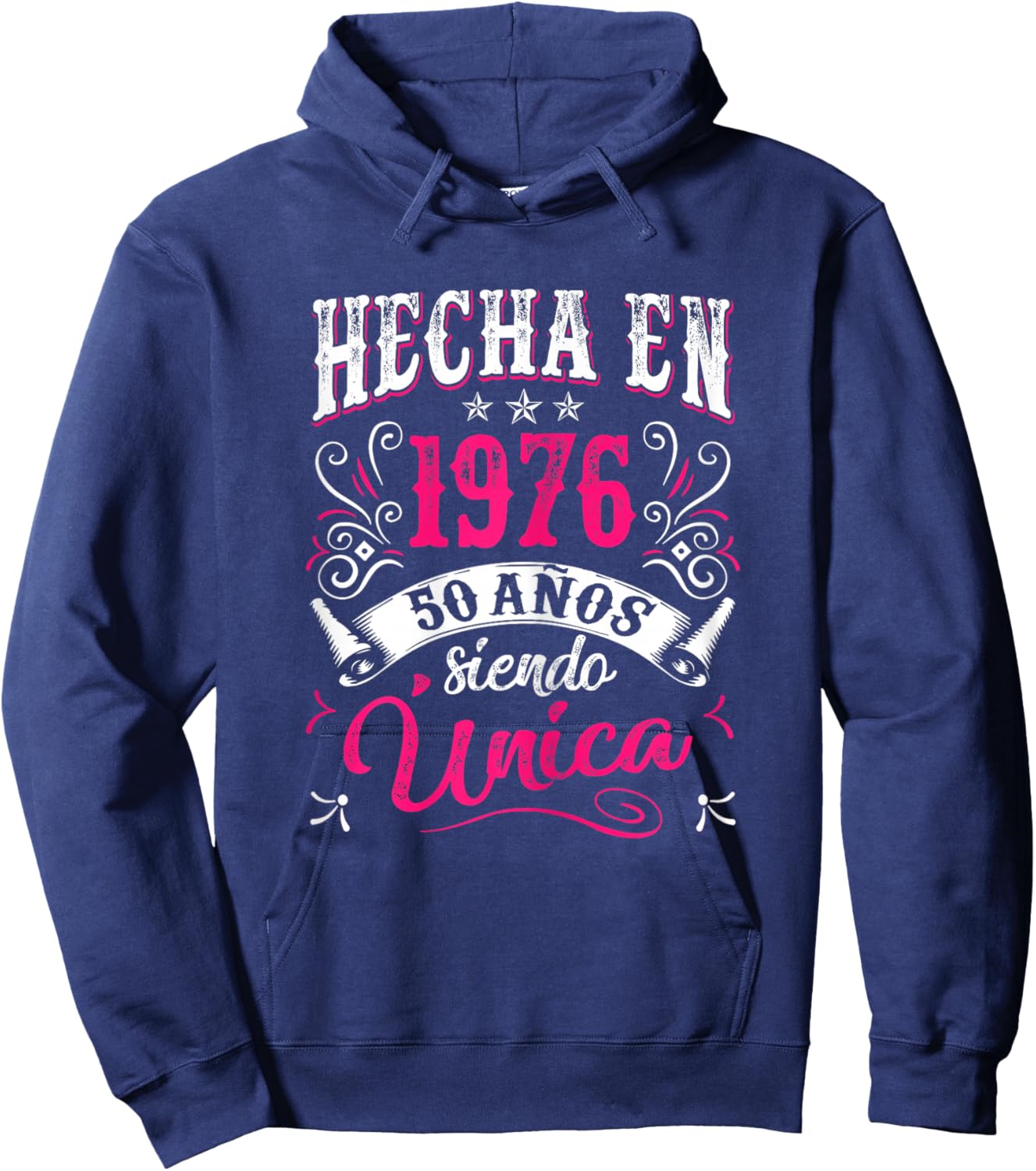 Made in 1976 Spanish Cumpleaños 50th Birthday Español Hoodie - Hoodie | Navy