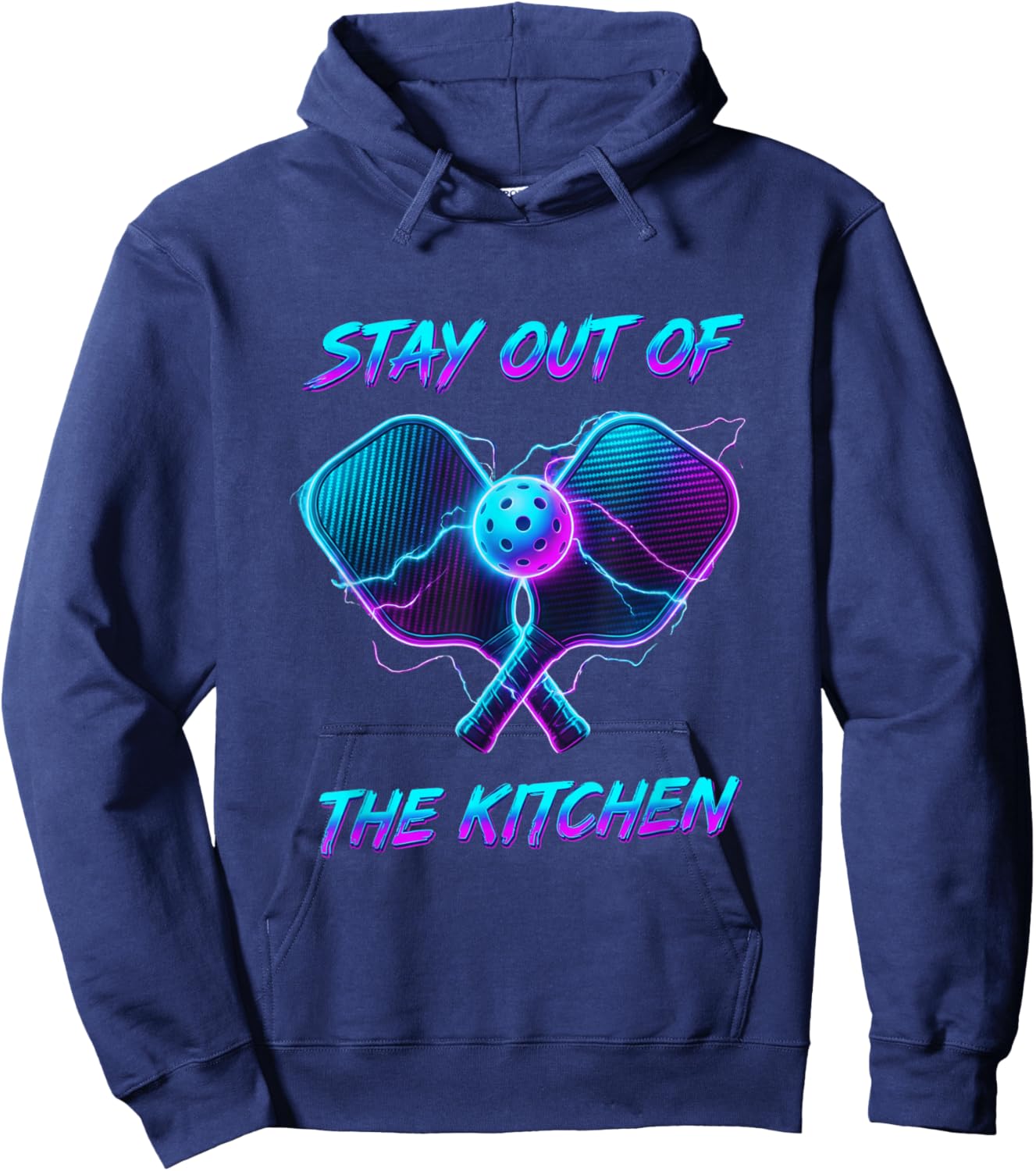 Stay Out of The Kitchen Pickleball Player Court Humor Hoodie - Hoodie | Navy
