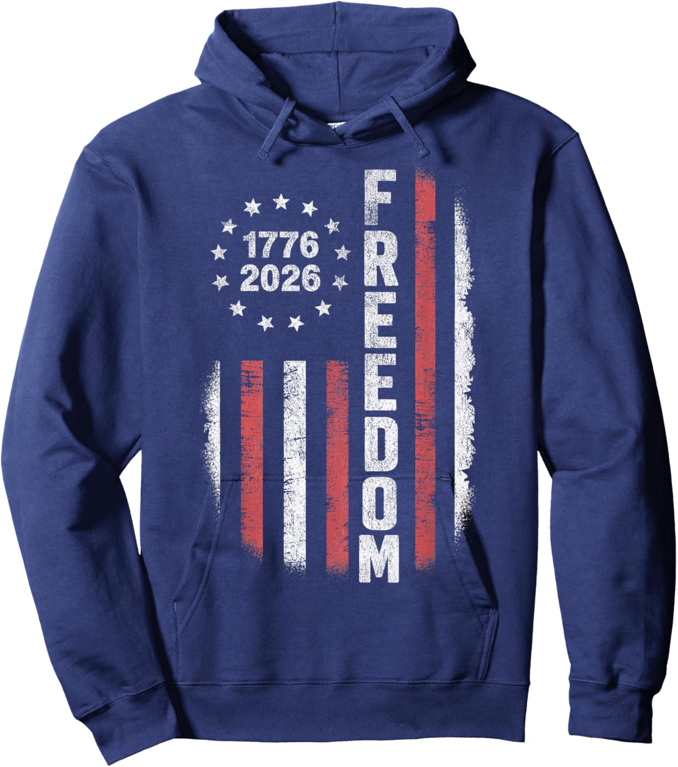 Vintage American Flag Hoodie - Hoodie | Navy
