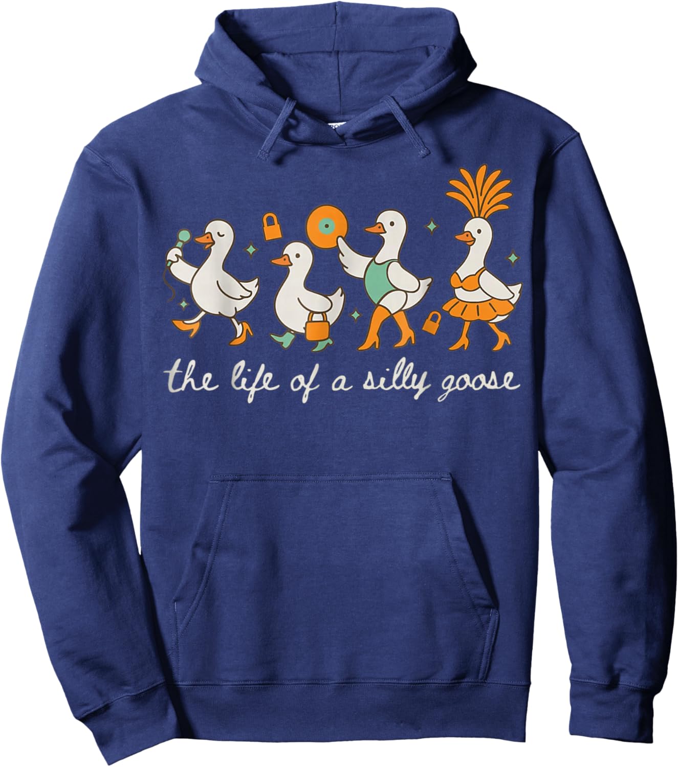 The Life of a Silly Goose Funny Trendy Meme Show Girl Hoodie - Hoodie | Navy