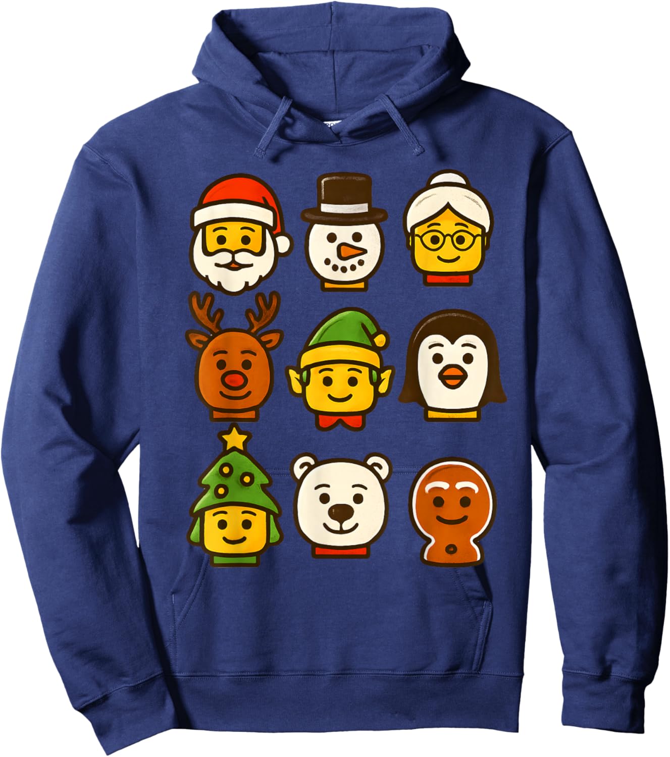 Building Brick Christmas Family Santa Elf Xmas Boys Kids Hoodie - Hoodie | Navy