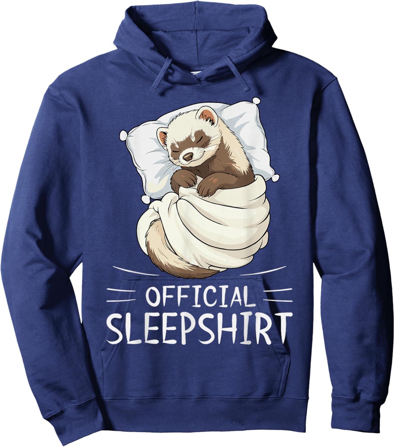 Ferret Animal Official Sleepshirt Pajamas Nightgown Hoodie - Hoodie | Navy