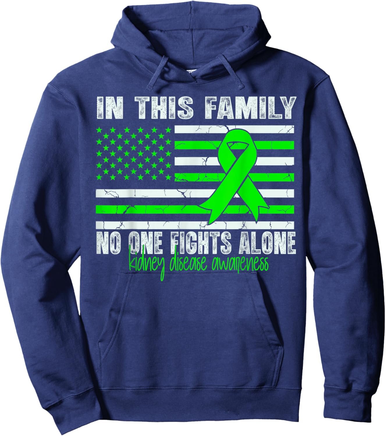 Kidney Disease Awareness Support Flag us Kidney Disease Hoodie - Hoodie | Navy