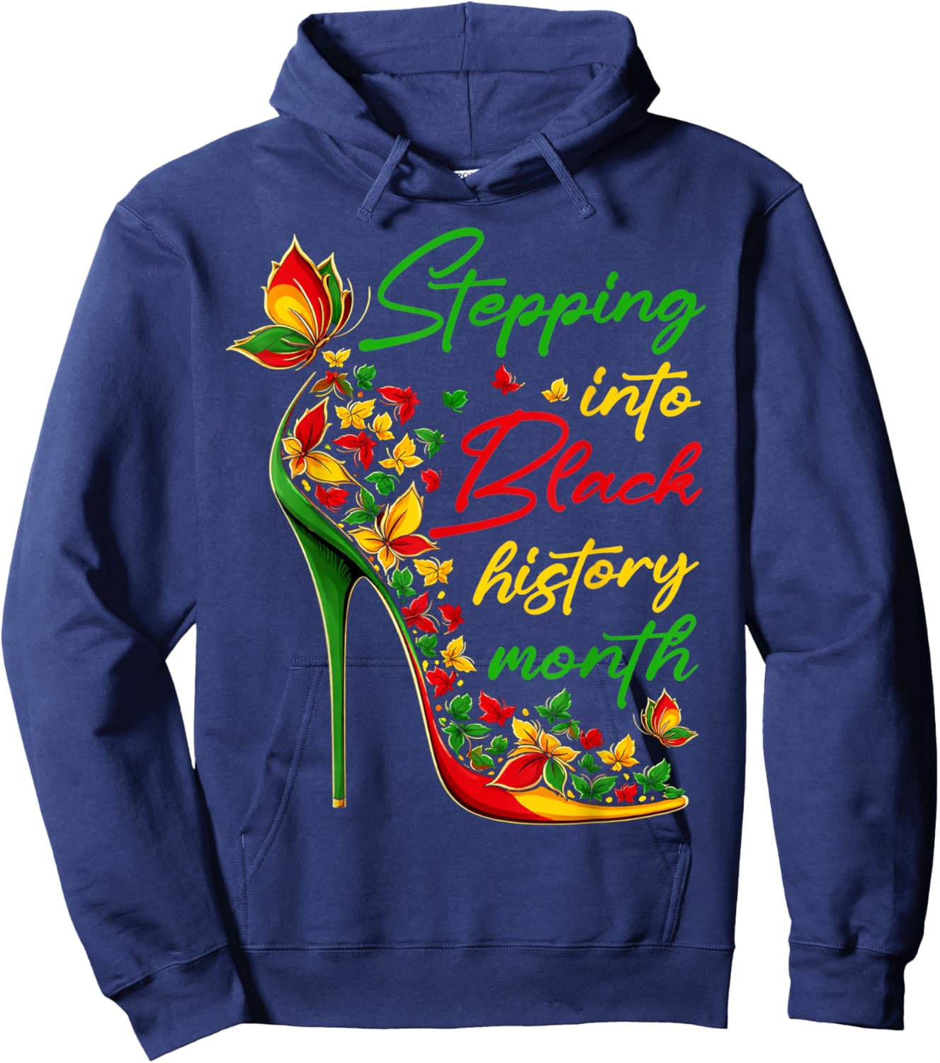 Stepping Into Black History Month High Heels Girls Hoodie - Hoodie | Navy