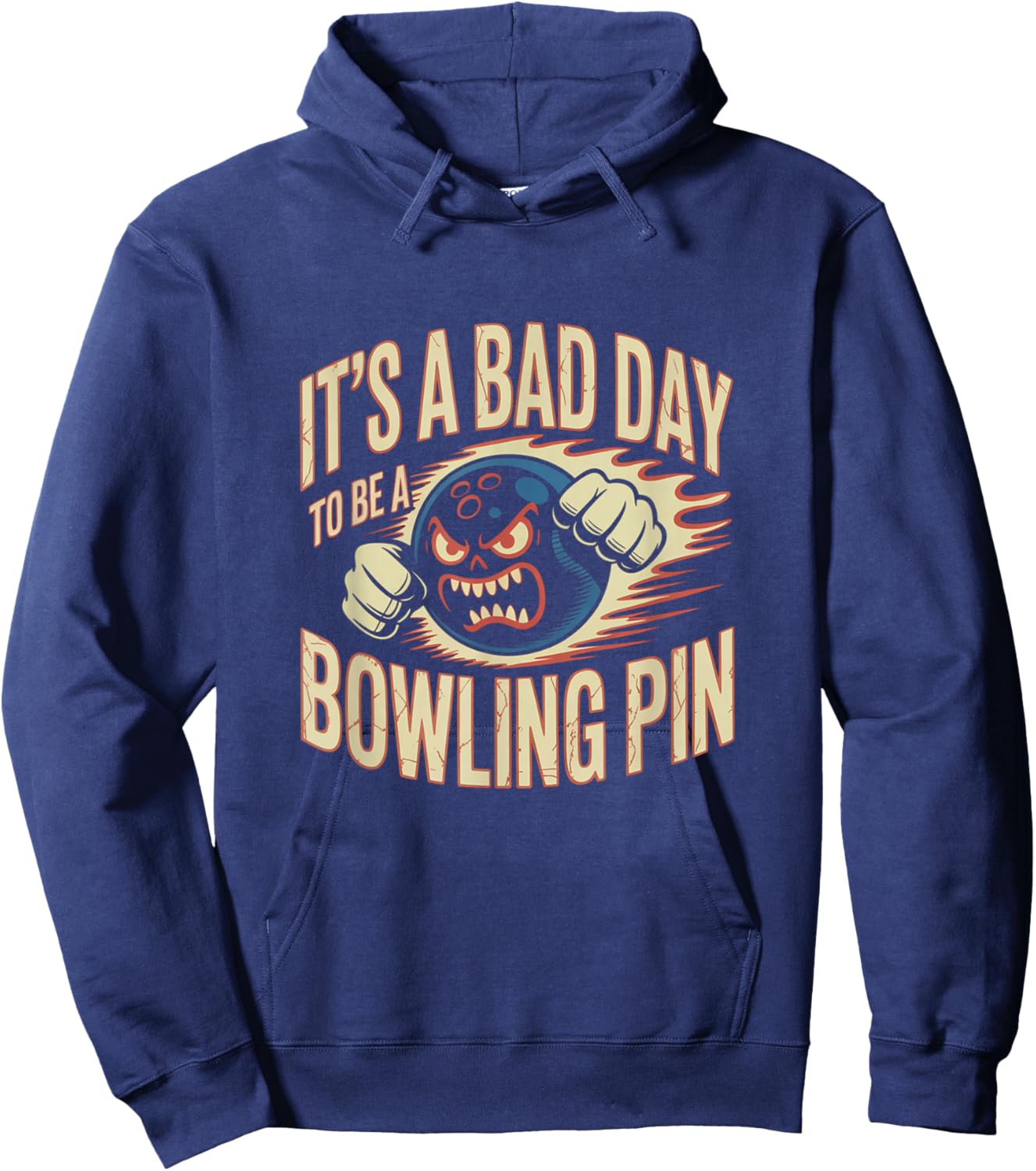 Bad Day Bowling Pins Funny Fierce Ball Fan Hoodie - Hoodie | Navy
