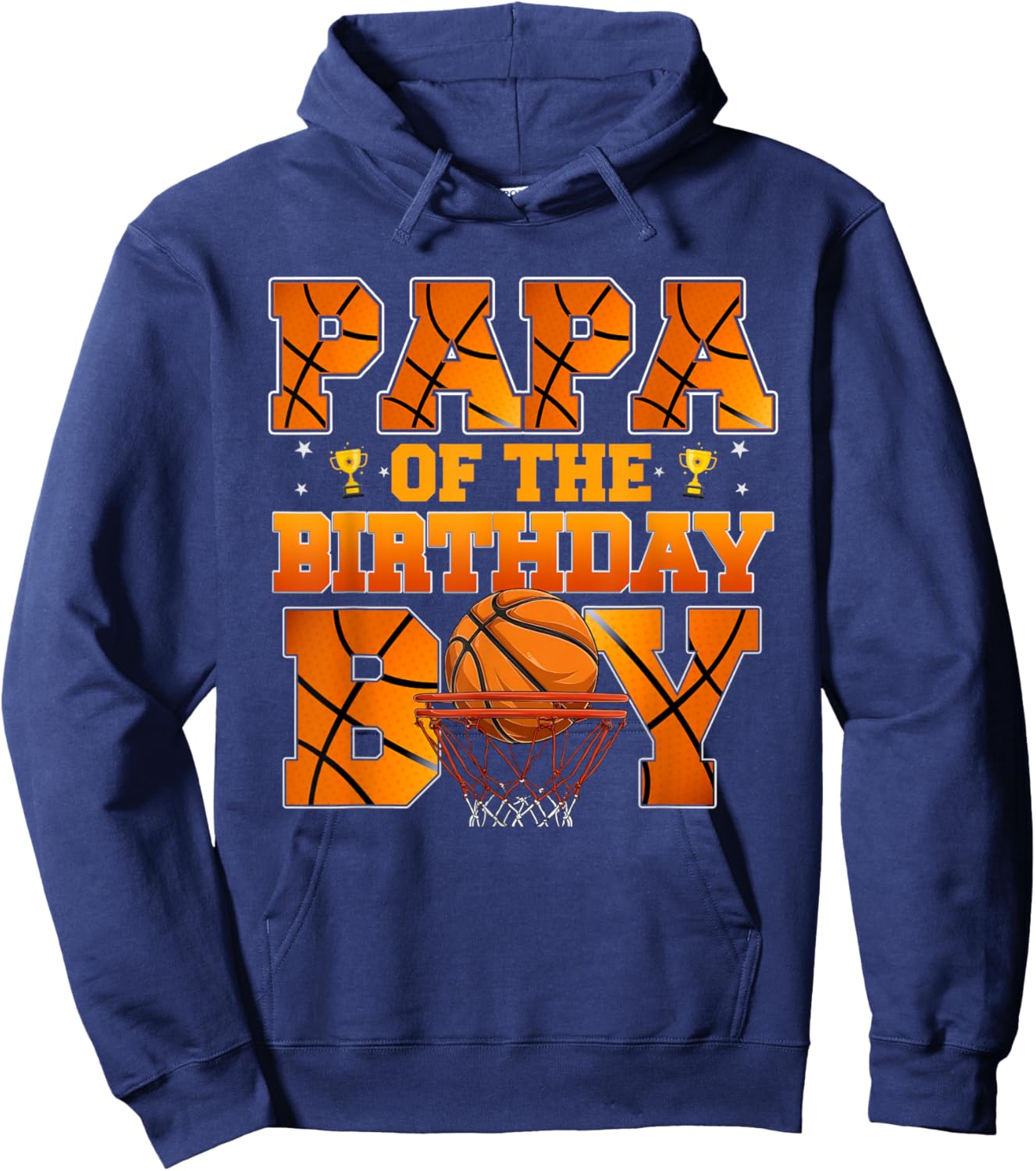 Basketball PAPA of The Birthday Boy Family Matching Hoodie - Hoodie | Navy