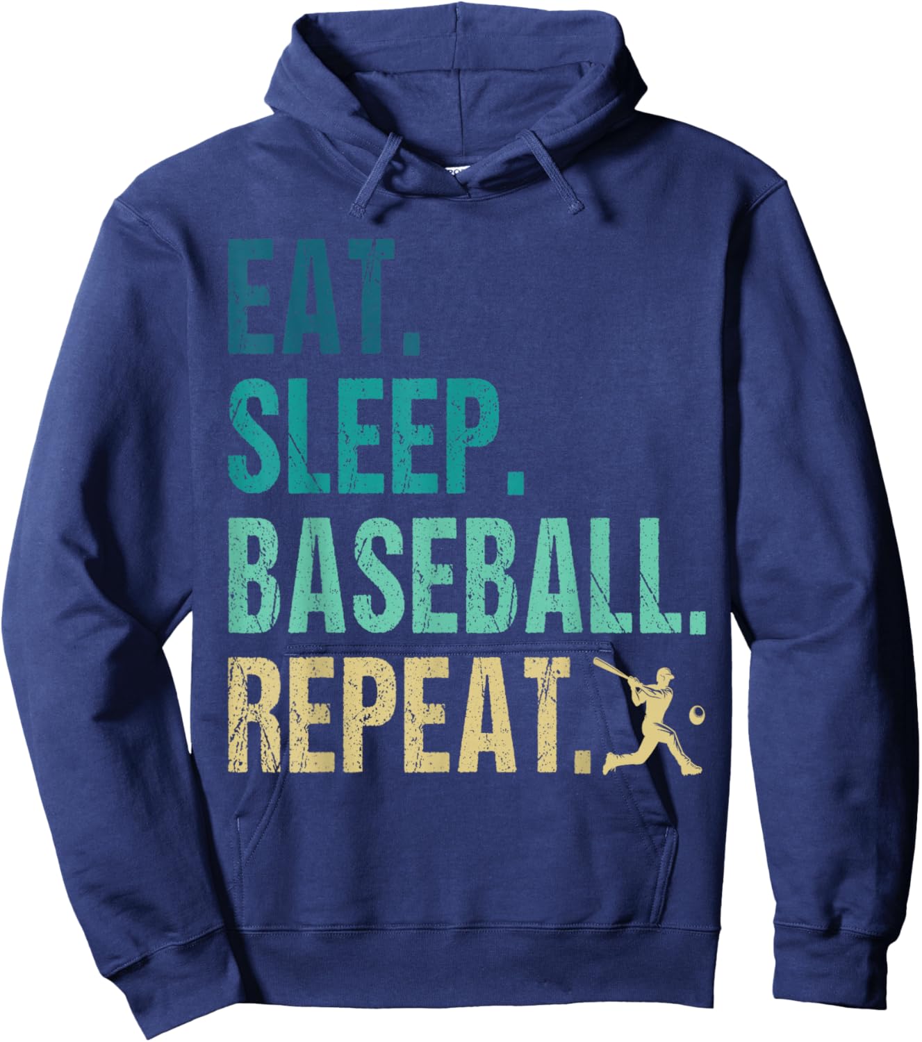 Eat Sleep Baseball Repeat Baseball Player Funny Baseball Hoodie - Hoodie | Navy