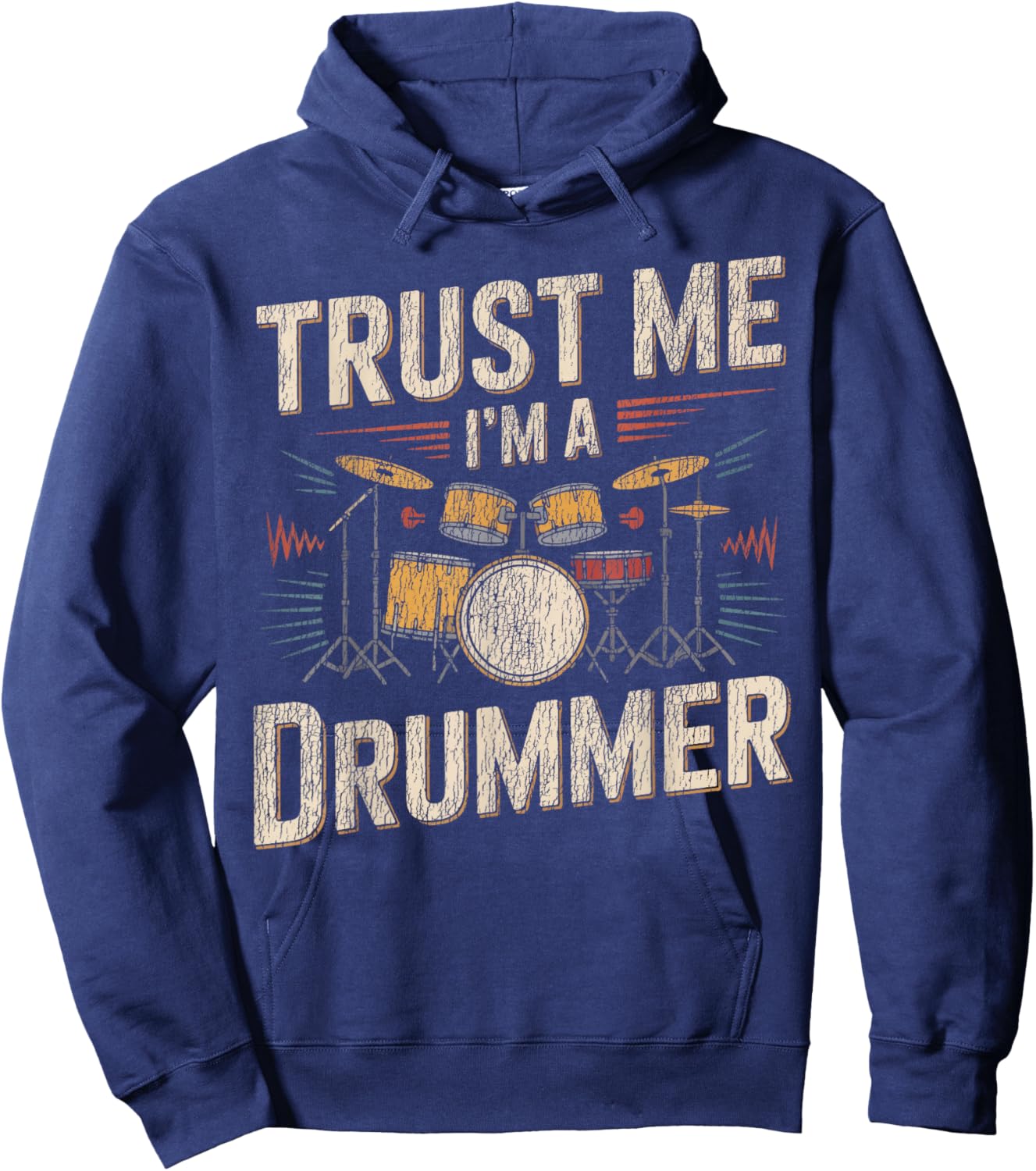 Drummer Drum Set Vintage Trust Me I'm A Drummer Hoodie - Hoodie | Navy