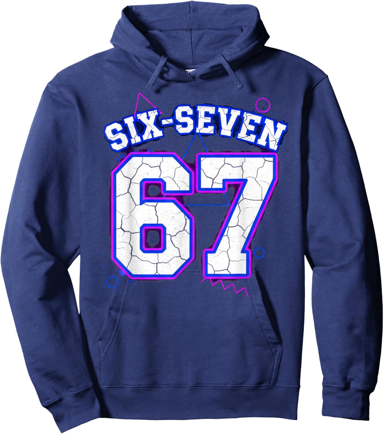 Six-Seven 67 Retro Varsity Sports Jersey Team 67th Birthday Hoodie - Hoodie | Navy