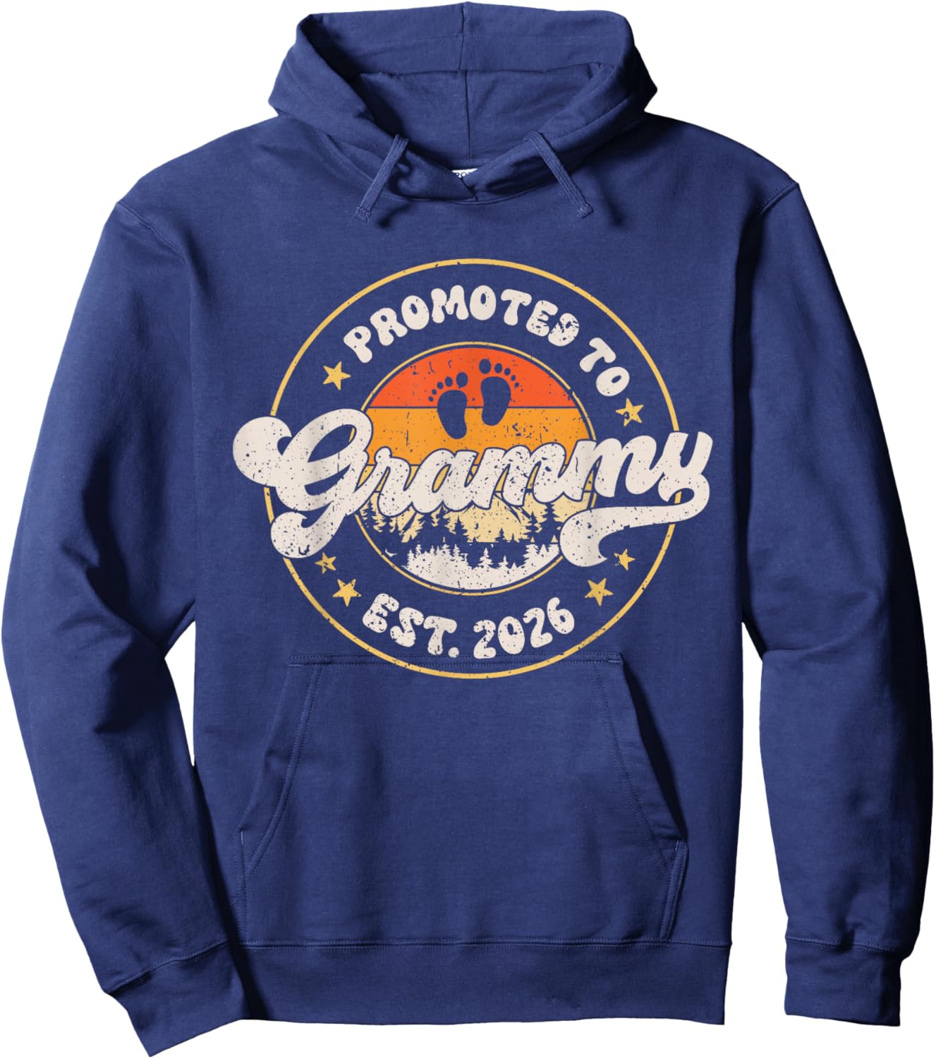 Promoted to Grammy Est. 2026 Grandmother Announcement Hoodie - Hoodie | Navy