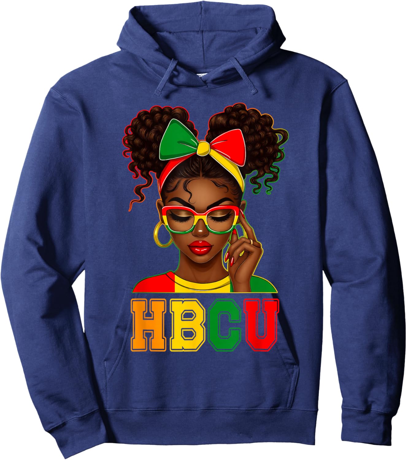 HBCU African American Black Woman University College Hoodie - Hoodie | Navy