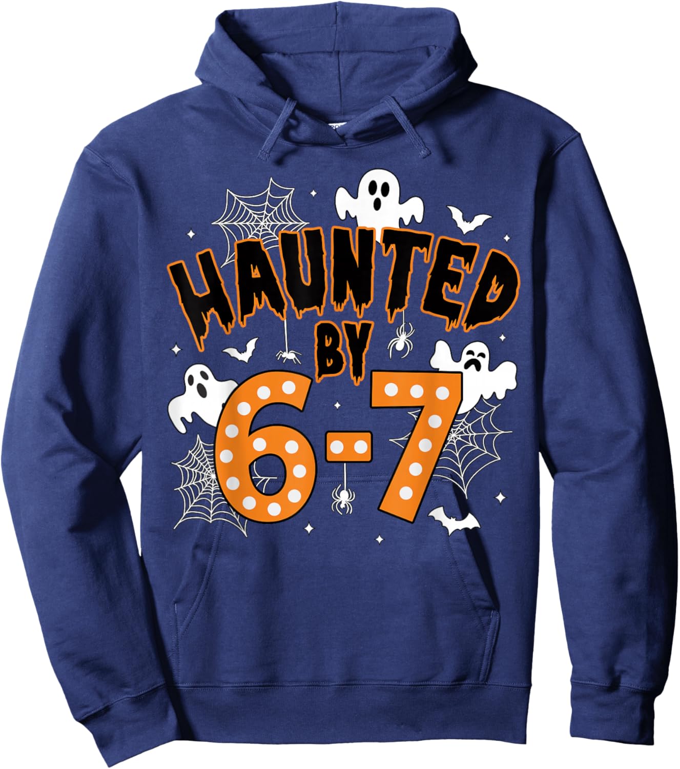 67 Meme Halloween Haunted– Funny Ghost and Pumpkin Halloween Hoodie - Hoodie | Navy