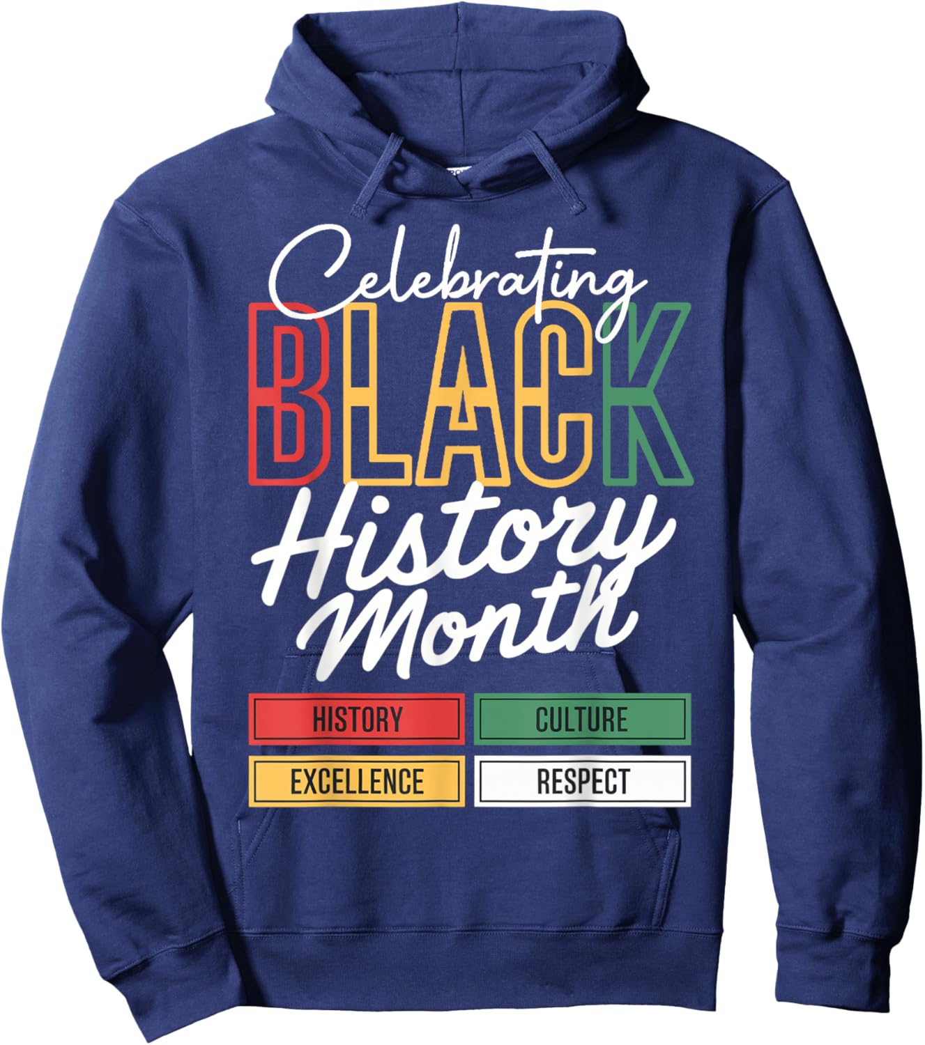 Celebrating Black History Month Afro African Men Women Kid Hoodie - Hoodie | Navy