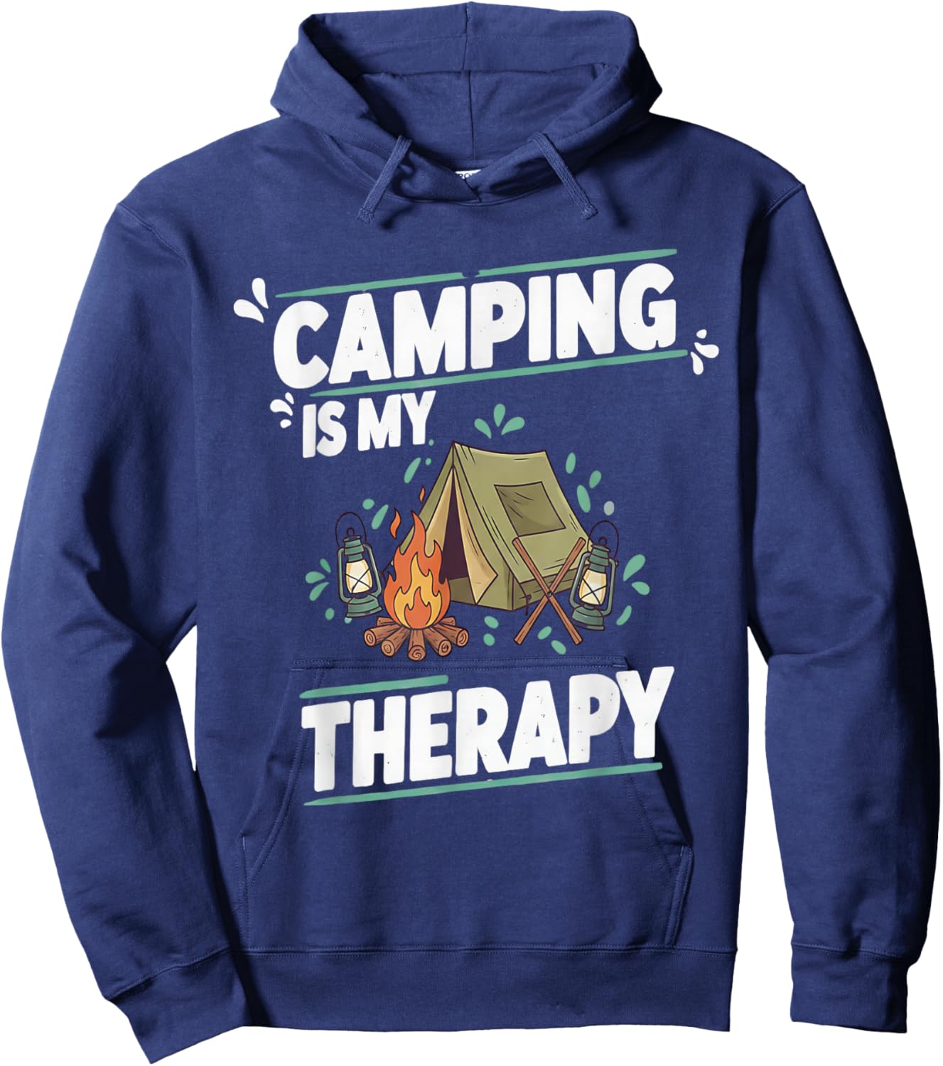 Camping is My Therapy for Great Outdoors and Tent Life Hoodie - Hoodie | Navy