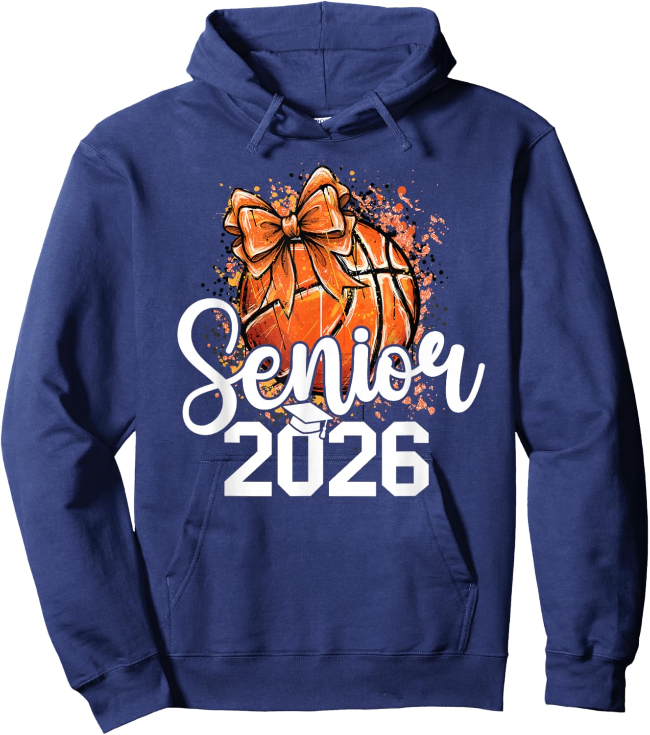 Senior Basketball Class of 2026 Coquette Graduation Day Hoodie - Hoodie | Navy