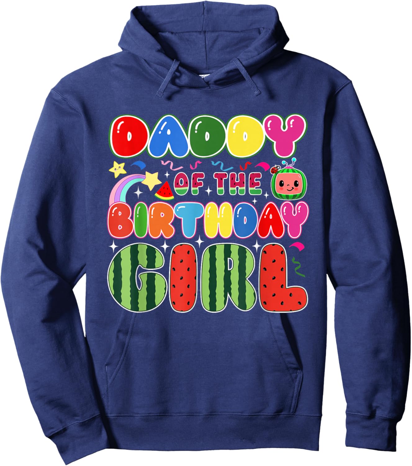Daddy of The Birthday Girl Melon Family Matching Funny Hoodie - Hoodie | Navy