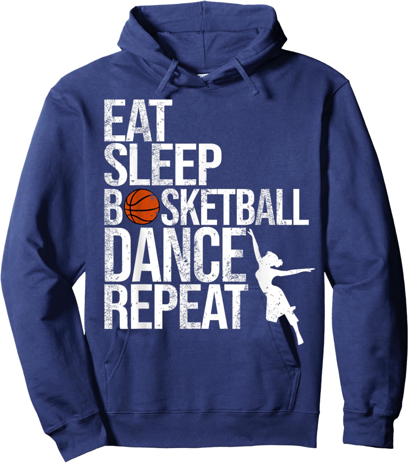 Eat Sleep Basketball Dance Repeat Funny Sport Player Dancer Hoodie - Hoodie | Navy