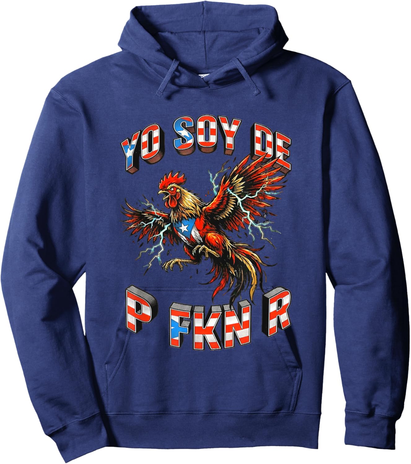 Yo Soy De Puerto Rico Rooster P FKN R Day Parade Hoodie - Hoodie | Navy