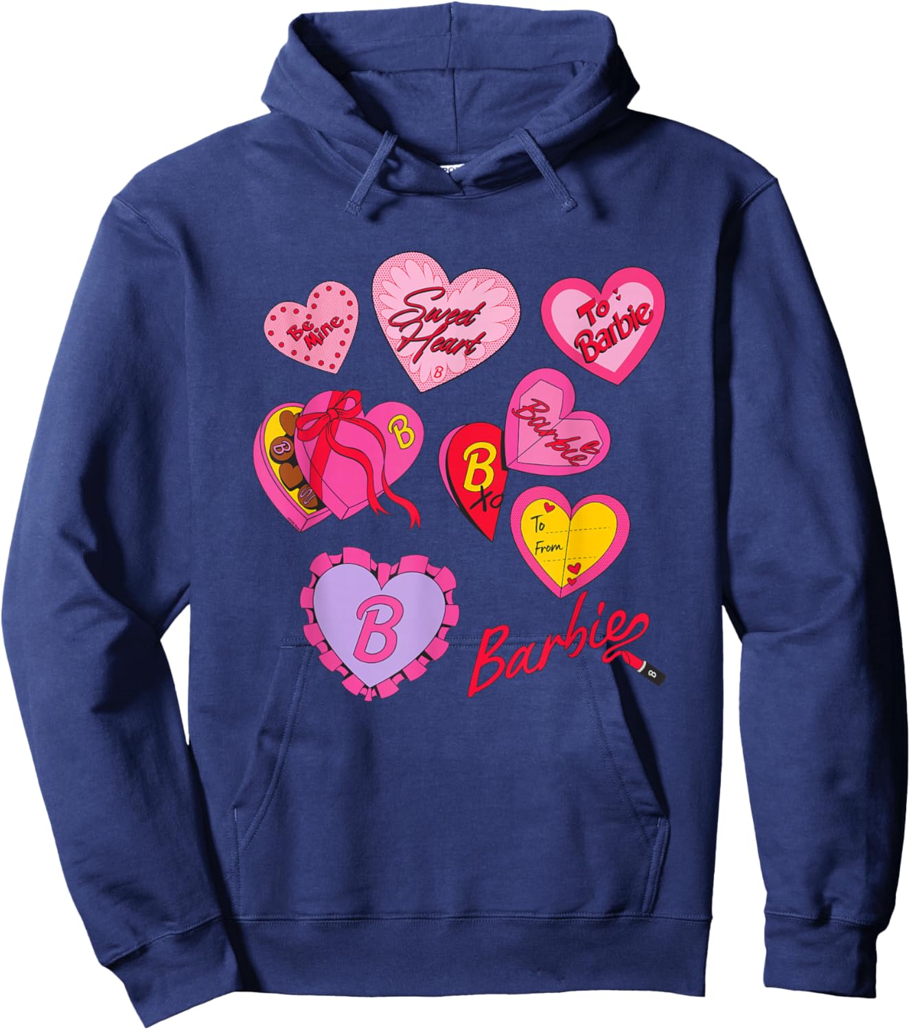 Barbie Valentine's Day Hearts Hoodie - Hoodie | Navy