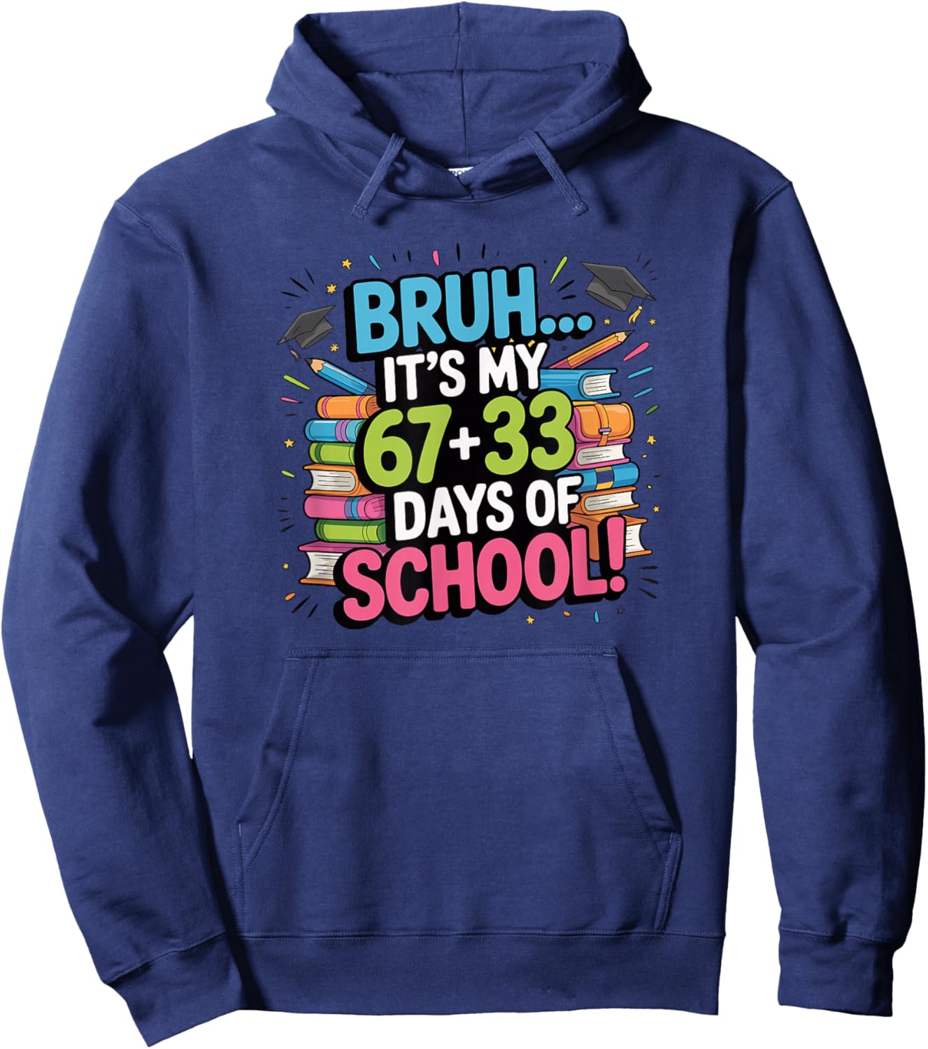 100 Days of School 67 Hoodie - Hoodie | Navy