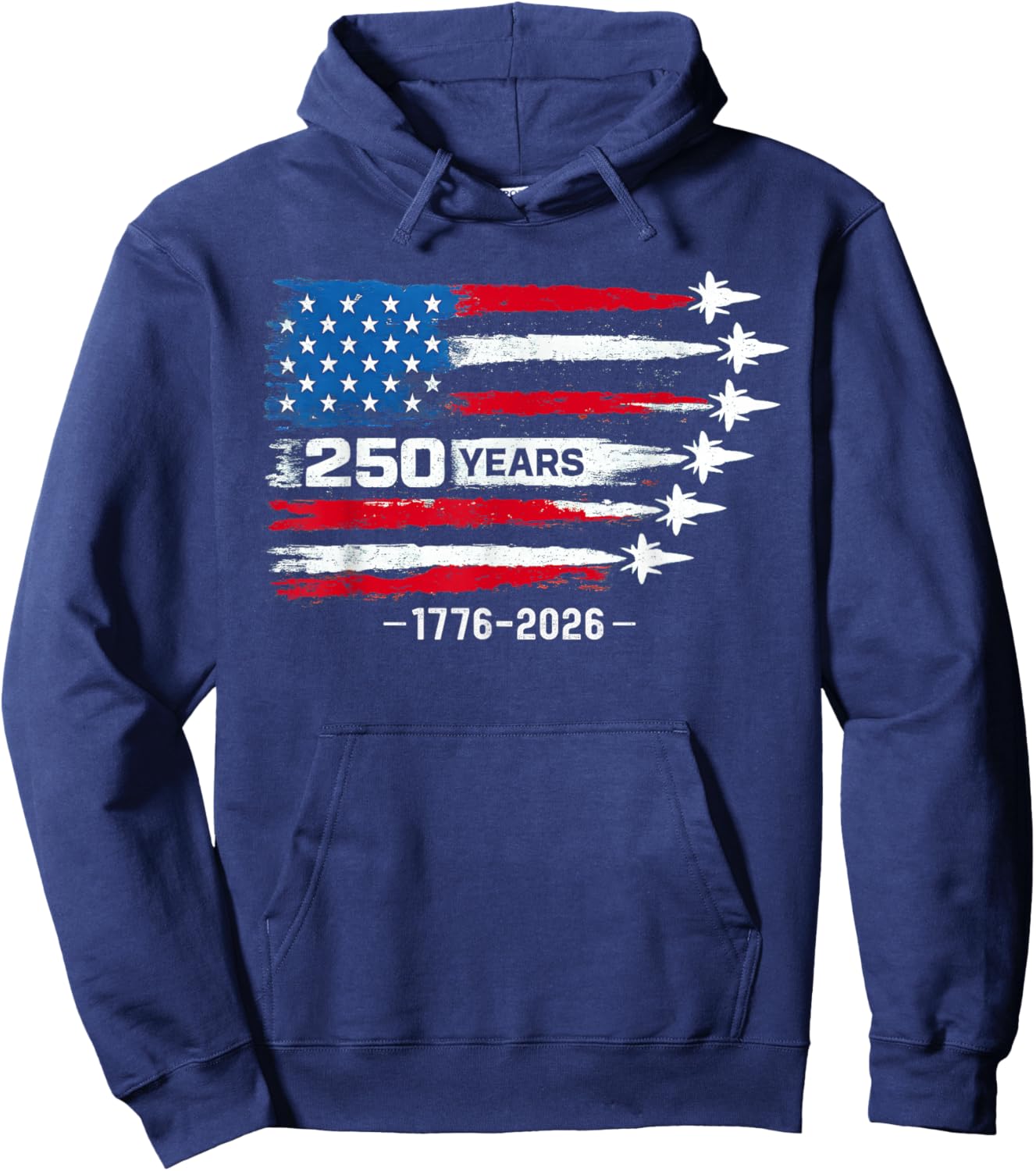 250 Years American 1776 2026 250th USA Birthday 4th of July Hoodie - Hoodie | Navy